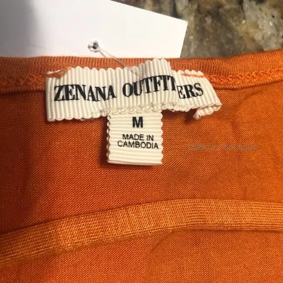 Orange V neck Tank Top  (2)  T1444   NWT Boutique - Picture 3 of 3